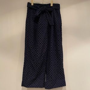 J. Crew navy culotte with floral print